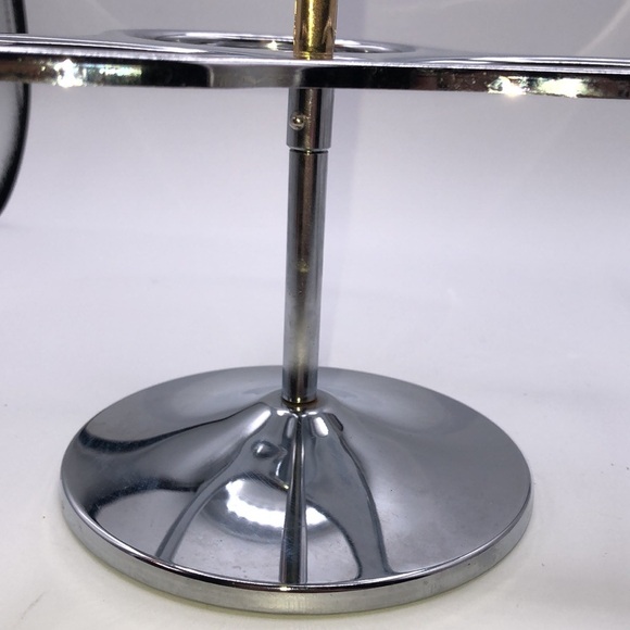 Vintage Glass and Brass Dip Carousel/Appetizer Server/ Condiments/Drink Caddy - Picture 6 of 7